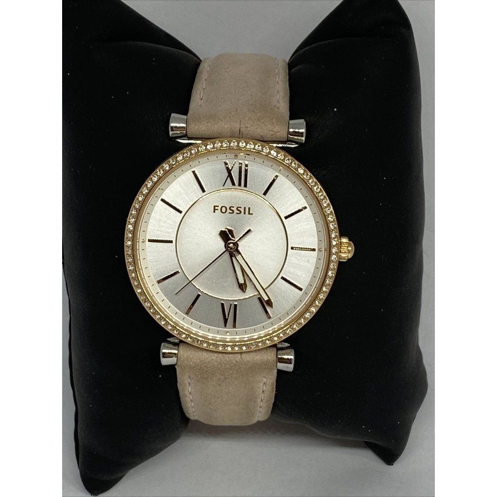 Fossil ES4484 Women Blush Leather Silver Analog D